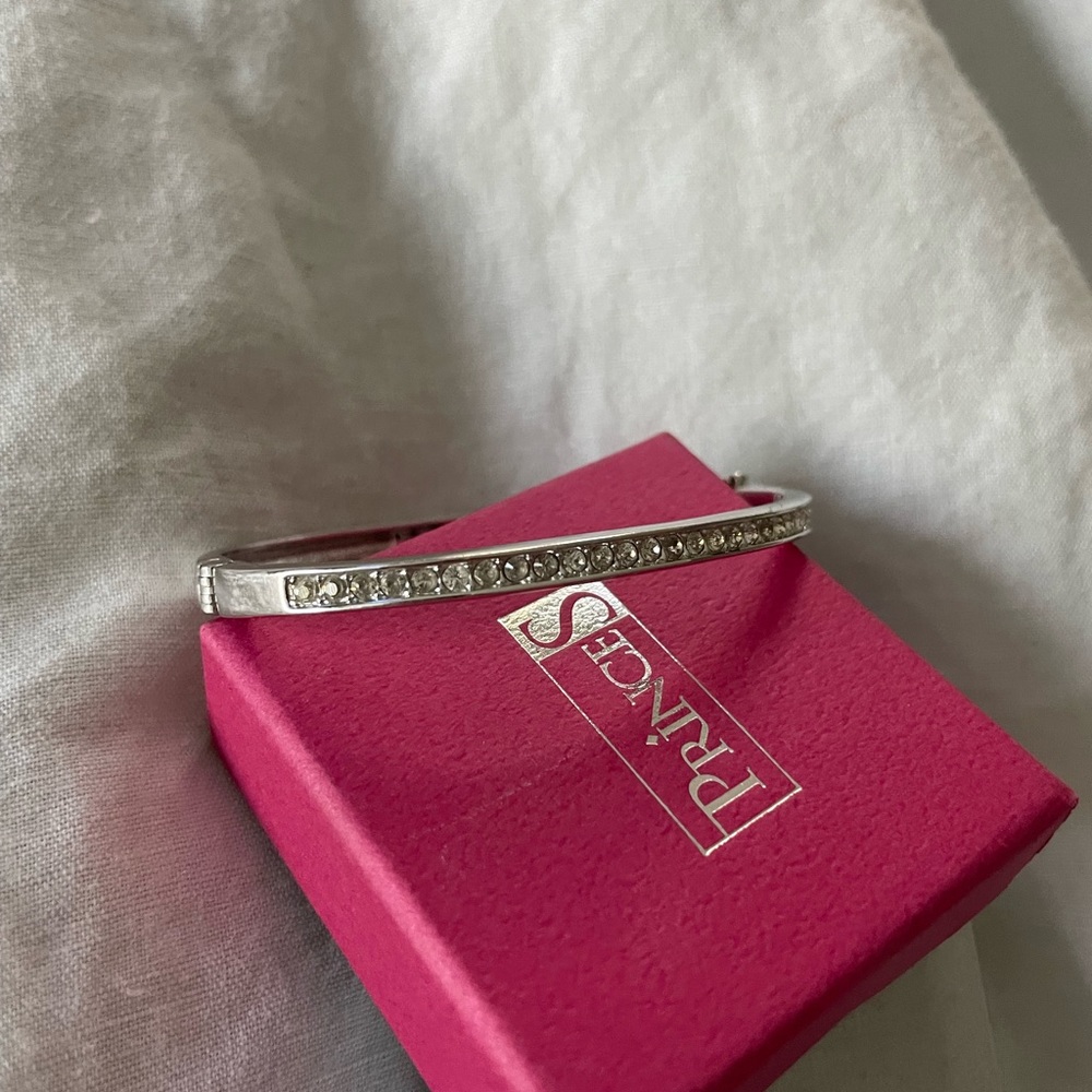 Swarovski rhodium plated bangle bracelet